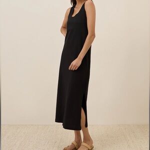 Pact Softspun Midi Tank Dress Black Organic Cotton Everyday Sleeveless